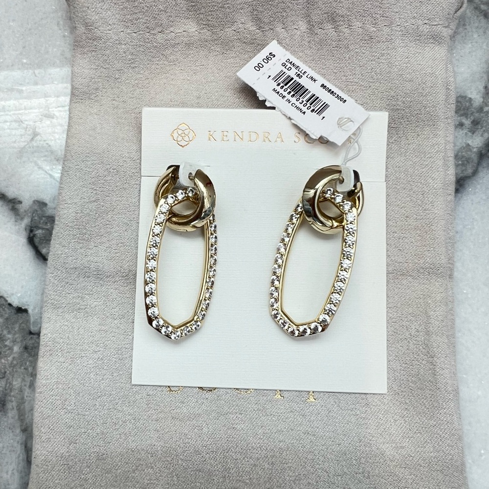 Kendra Scott Gold Danielle link Crystal Earrings